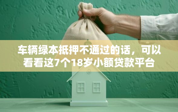 车辆绿本抵押不通过的话，可以看看这7个18岁小额贷款平台