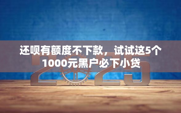 还呗有额度不下款，试试这5个1000元黑户必下小贷