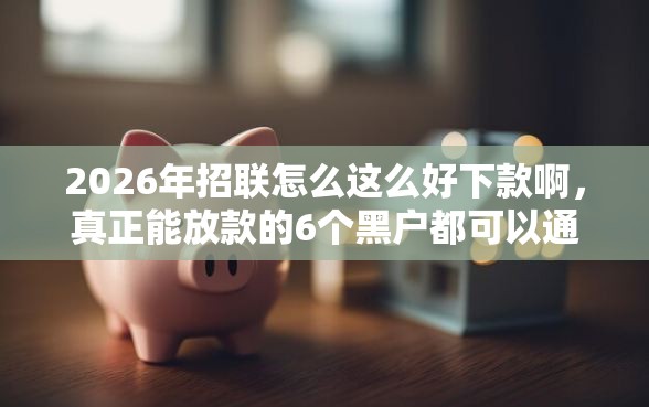 2026年招联怎么这么好下款啊，真正能放款的6个黑户都可以通过的贷款平台推荐