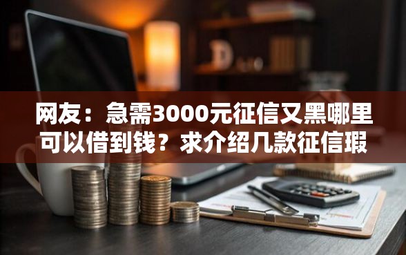 网友：急需3000元征信又黑哪里可以借到钱？求介绍几款征信瑕疵也能借网贷轻松下款的软件