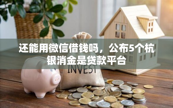 还能用微信借钱吗，公布5个杭银消金是贷款平台