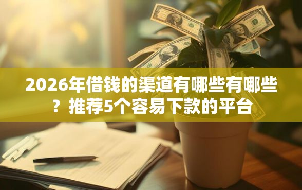 2026年借钱的渠道有哪些有哪些？推荐5个容易下款的平台