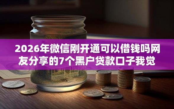 2026年微信刚开通可以借钱吗网友分享的7个黑户贷款口子我觉得不错！