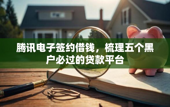 腾讯电子签约借钱，梳理五个黑户必过的贷款平台