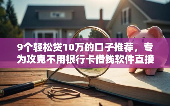 9个轻松贷10万的口子推荐，专为攻克不用银行卡借钱软件直接到微信难题