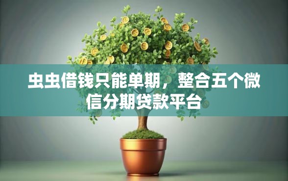 虫虫借钱只能单期，整合五个微信分期贷款平台