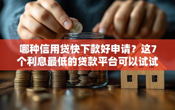 哪种信用贷快下款好申请？这7个利息最低的贷款平台可以试试