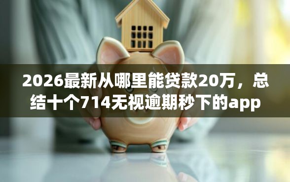 2026最新从哪里能贷款20万，总结十个714无视逾期秒下的app！