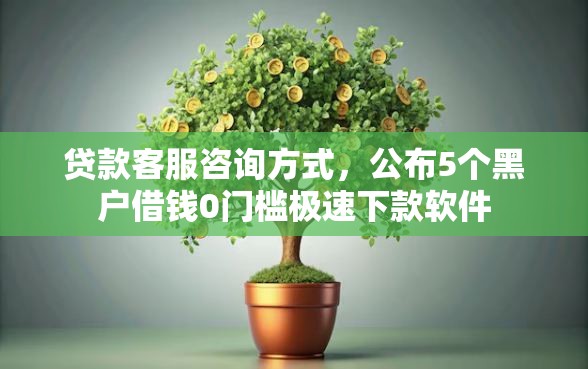 贷款客服咨询方式，公布5个黑户借钱0门槛极速下款软件