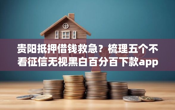 贵阳抵押借钱救急？梳理五个不看征信无视黑白百分百下款app
