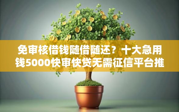 免审核借钱随借随还？十大急用钱5000快审快贷无需征信平台推荐