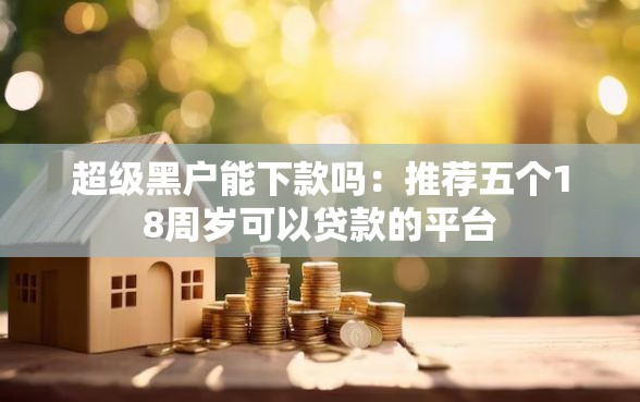 超级黑户能下款吗：推荐五个18周岁可以贷款的平台