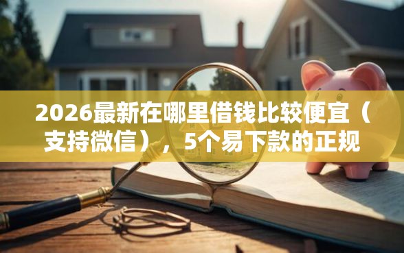 2026最新在哪里借钱比较便宜（支持微信），5个易下款的正规平台无私分享