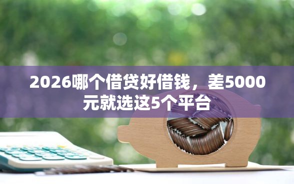 2026哪个借贷好借钱，差5000元就选这5个平台