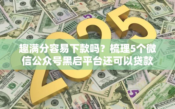 趣满分容易下款吗？梳理5个微信公众号黑启平台还可以贷款