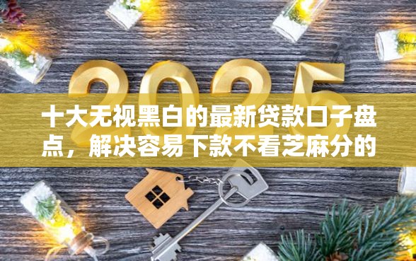 十大无视黑白的最新贷款口子盘点，解决容易下款不看芝麻分的的问题