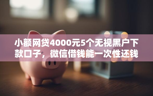 小额网贷4000元5个无视黑户下款口子，微信借钱能一次性还钱吗的8个平台介绍