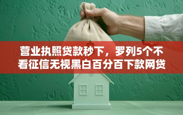 营业执照贷款秒下，罗列5个不看征信无视黑白百分百下款网贷口子