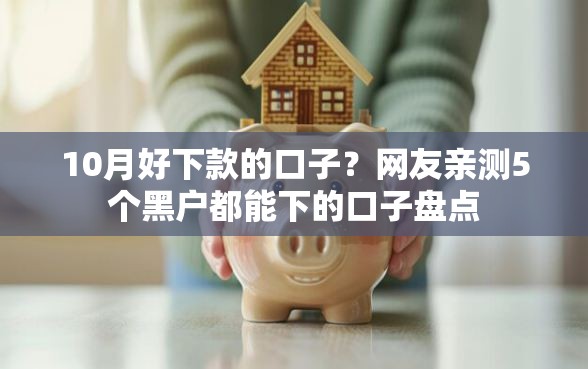 10月好下款的口子？网友亲测5个黑户都能下的口子盘点