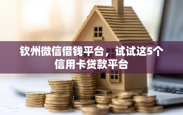 钦州微信借钱平台，试试这5个信用卡贷款平台