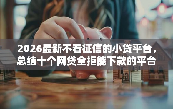 2026最新不看征信的小贷平台，总结十个网贷全拒能下款的平台！