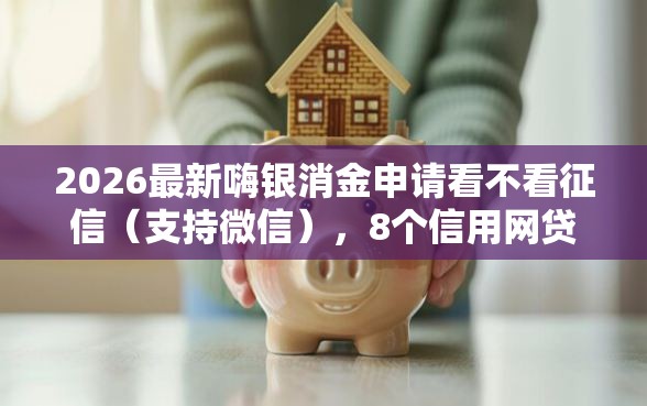 2026最新嗨银消金申请看不看征信（支持微信），8个信用网贷平台好无私分享