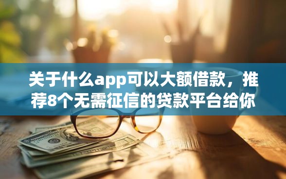 关于什么app可以大额借款，推荐8个无需征信的贷款平台给你
