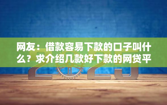 网友：借款容易下款的口子叫什么？求介绍几款好下款的网贷平台