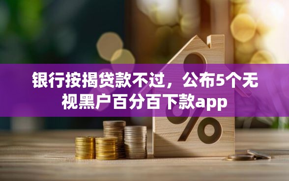 银行按揭贷款不过，公布5个无视黑户百分百下款app