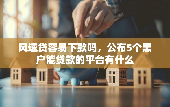 风速贷容易下款吗，公布5个黑户能贷款的平台有什么