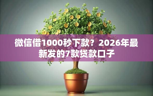 微信借1000秒下款？2026年最新发的7款贷款口子