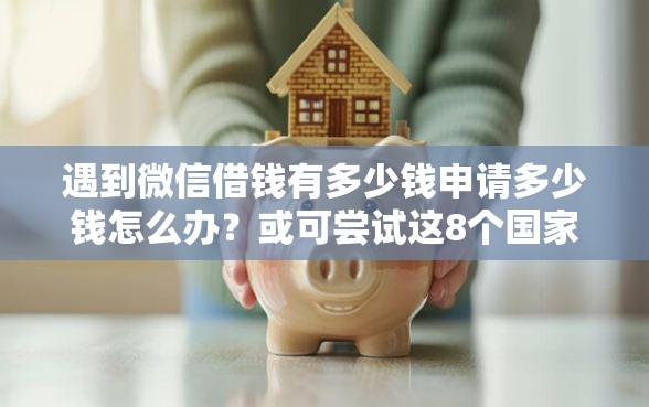 遇到微信借钱有多少钱申请多少钱怎么办？或可尝试这8个国家正规借款平台