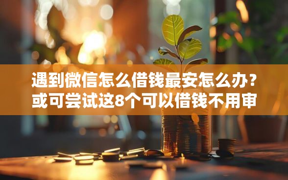 遇到微信怎么借钱最安怎么办？或可尝试这8个可以借钱不用审核的软件