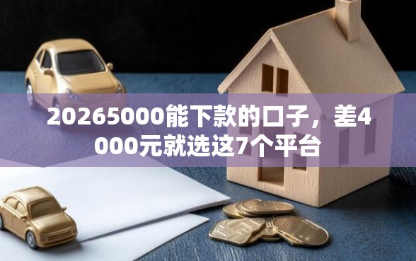 20265000能下款的口子，差4000元就选这7个平台