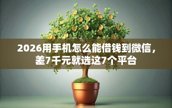 2026用手机怎么能借钱到微信,差7千元就选这7个平台 2026用手机怎么能借钱到微信,差7千元就选这7个平台