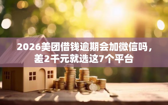2026美团借钱逾期会加微信吗，差2千元就选这7个平台