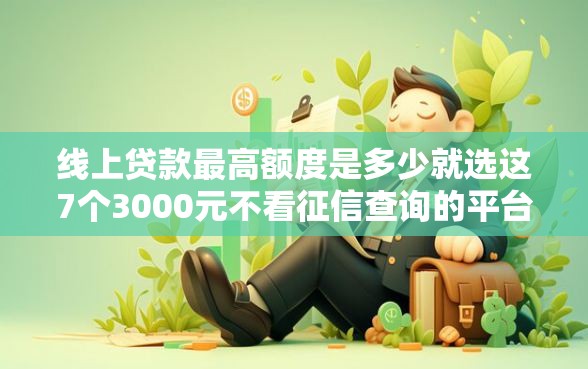 线上贷款最高额度是多少就选这7个3000元不看征信查询的平台