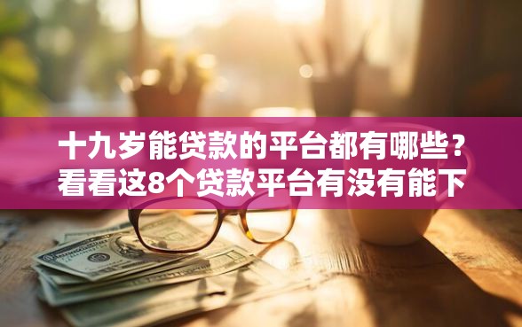 十九岁能贷款的平台都有哪些？看看这8个贷款平台有没有能下款的