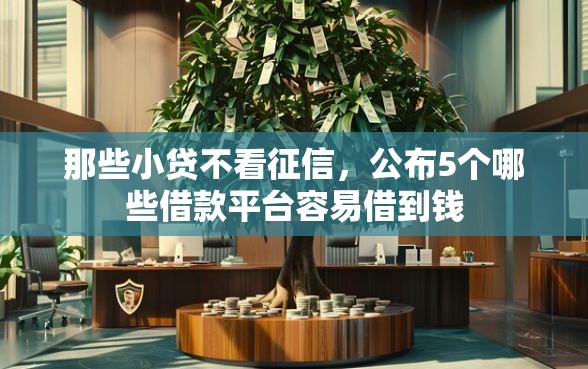 那些小贷不看征信，公布5个哪些借款平台容易借到钱