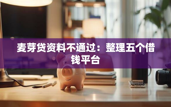 麦芽贷资料不通过：整理五个借钱平台