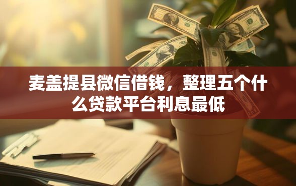 麦盖提县微信借钱，整理五个什么贷款平台利息最低