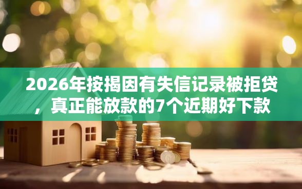 2026年按揭因有失信记录被拒贷，真正能放款的7个近期好下款的平台推荐