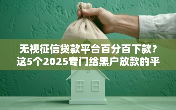 无视征信贷款平台百分百下款？这5个2025专门给黑户放款的平台值得一试
