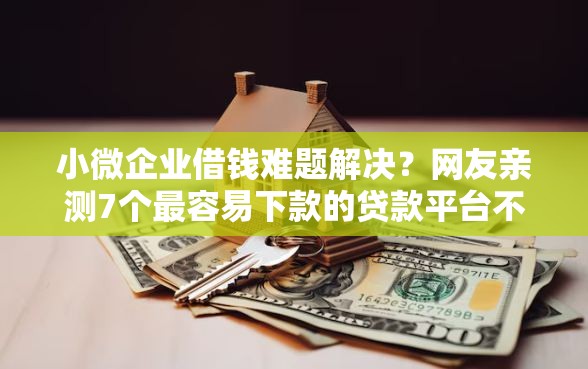 小微企业借钱难题解决？网友亲测7个最容易下款的贷款平台不看征信盘点