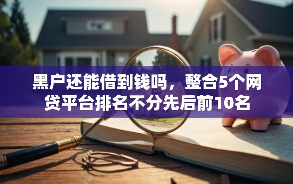 黑户还能借到钱吗，整合5个网贷平台排名不分先后前10名