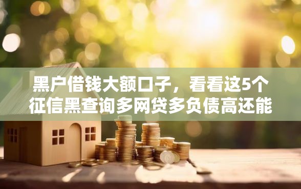 黑户借钱大额口子，看看这5个征信黑查询多网贷多负债高还能百分百下款平台