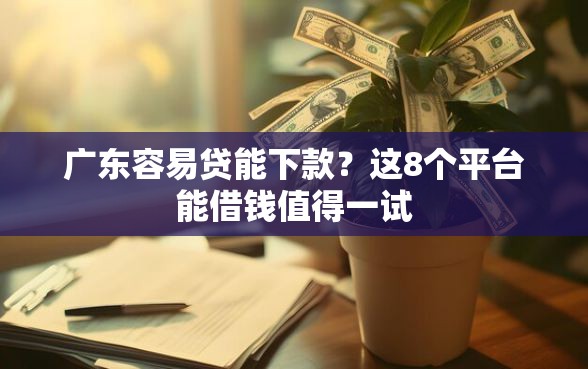 广东容易贷能下款？这8个平台能借钱值得一试
