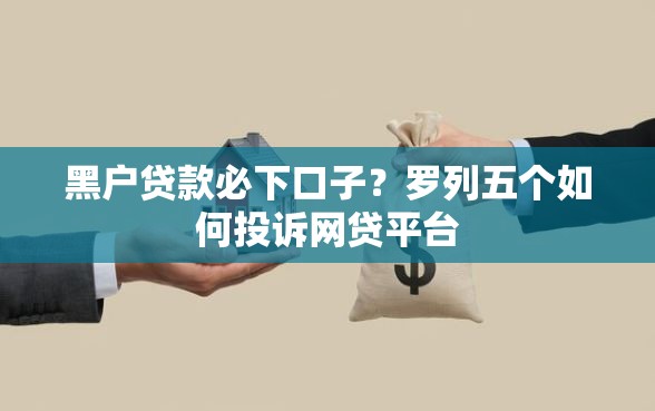 黑户贷款必下口子？罗列五个如何投诉网贷平台