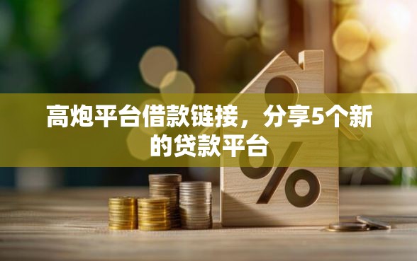 高炮平台借款链接，分享5个新的贷款平台