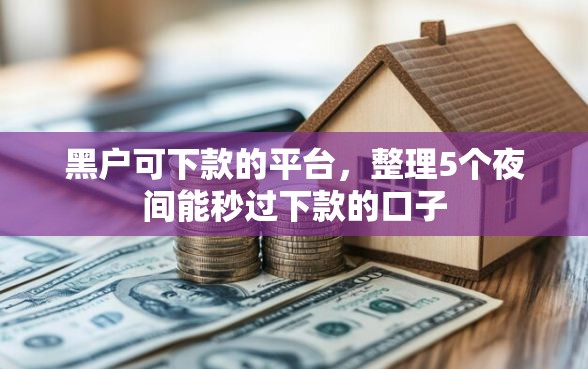 黑户可下款的平台，整理5个夜间能秒过下款的口子